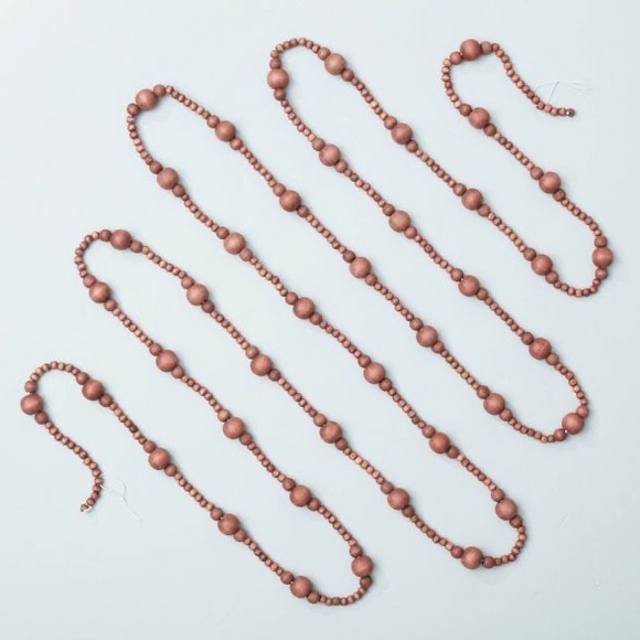 Hearth and Hand Magnolia Wood Brown Bead Christmas Holiday Home Boho Garland - Picture 3 of 3